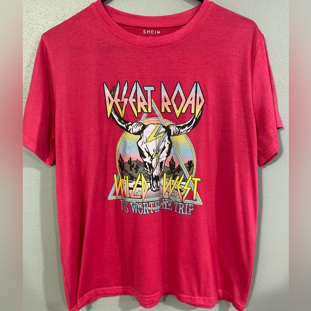 Shein Hot Pink Graphic T-Shirt